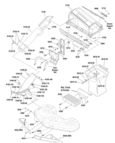 Triple Catcher Assembly Diagram and Parts List for 1696133  Briggs and Stratton Lawn Tractor Accessories